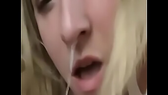 Blonde Babe Chokes On Cum In Bdsm Video