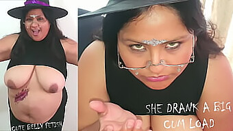 Big Tits And Cum Swallowing In Halloween Porn Video