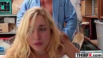 Teen Thief Gets A Hard Cock Fucking And Blowjob In The Office