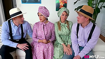 Amish Stepmoms Engage In Deepthroat And Dick Swapping