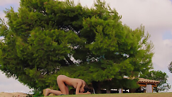 La Performance De Yoga Séduisante D'Alissa Foxy En Haute Définition En Plein Air.