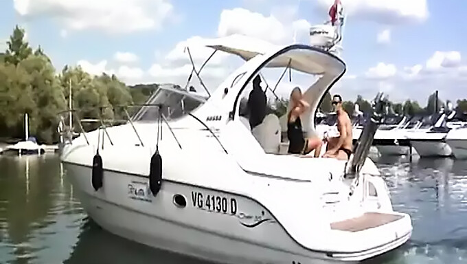 Blonde Babe'S Small Tits Bouncing As She Gets Pounded In A Boat