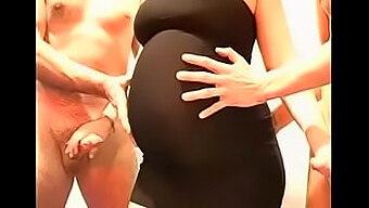 Group Sex With A Pregnant Woman In A Black Dress