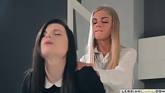 Lesbian Strapon Action With Toe Rings And Heels