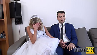 Inkified Debt Collector Has Sex With A Wedding Dress-Clad Bride In Stockings